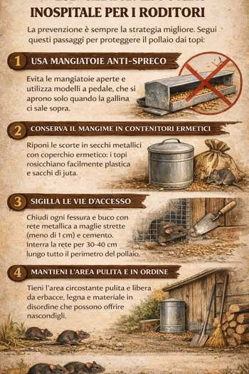 infografica cosa fare contro il topi in un pollaio